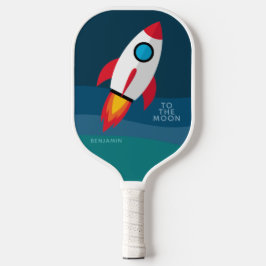 Kryptorakete auf den Mond mit Individuelle Name Pickleball Schläger
