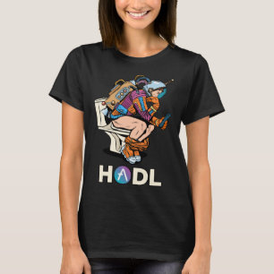 Kryptowährung Aave HODL Space Man on Toilet Merge T-Shirt