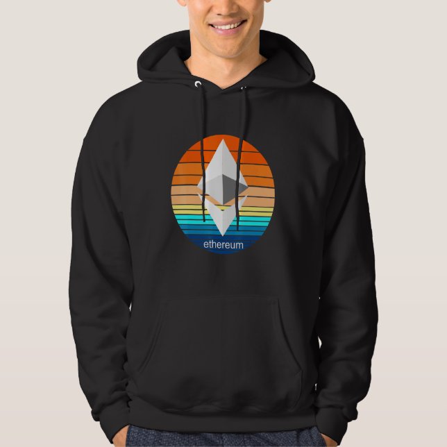 Kryptowährung Ether Blockchain Etereum Retro Suns Hoodie (Vorderseite)