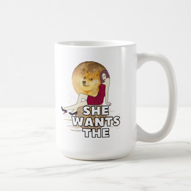Kryptowährung Sie Will die Dogecoin-Kaffee-Tasse Kaffeetasse (Rechts)