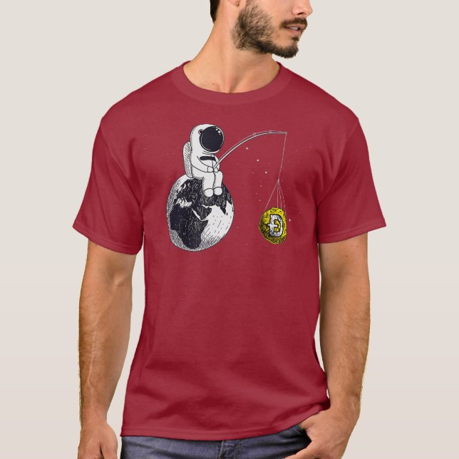 Kryptowährung Talk Dogen Spaß HODL Dogecoin Moon T-Shirt (Vorderseite)