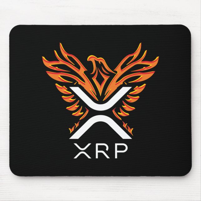 Kryptowährung XRP Crypto Orange Rising Phoenix Mousepad (Vorne)