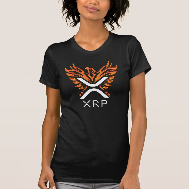 Kryptowährung XRP Crypto Orange Rising Phoenix T-Shirt (Vorderseite)