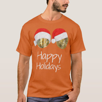 Kryptowährungen Bitcoin Ethereum Weihnachtsmannmüt T-Shirt
