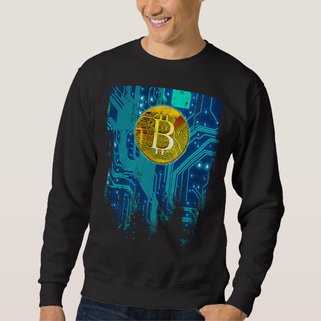 Kryptowährungs-Bitcoin und Schaltpult Sweatshirt (Vorderseite)