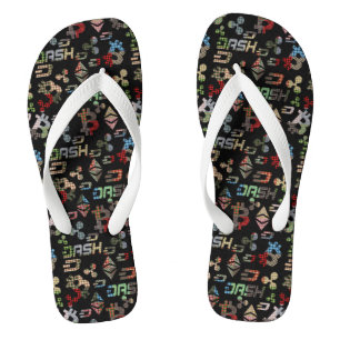 Kryptowährungs-farbiges Money-Muster Flip Flops