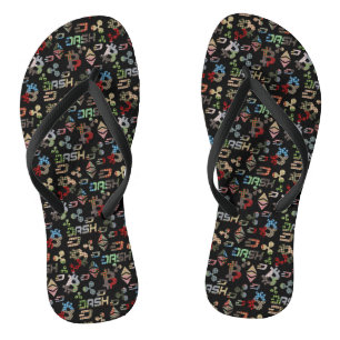 Kryptowährungs-farbiges Money-Muster Flip Flops
