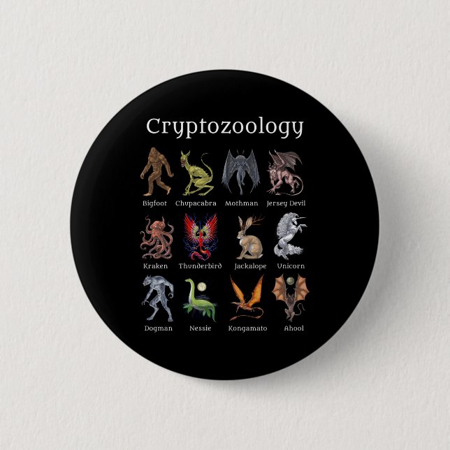 Kryptozoologie Kreaturen Button (Vorderseite)