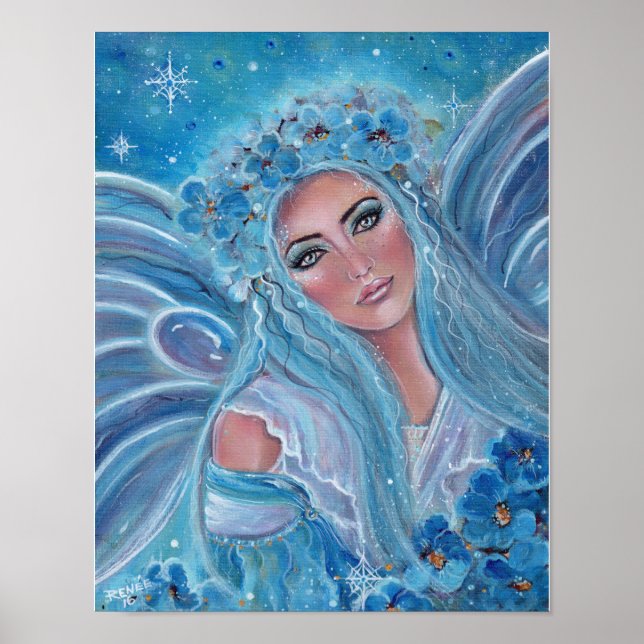 Krysta Frosty Blue Feposter von Renee Lavoie Poster (Vorne)