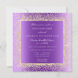 Krystal 1 Champaigne Gold Glitzer Confetti Einladung