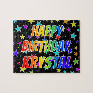 "KRYSTAL" First Name, Fun "HAPPY BIRTHDAY" Puzzle