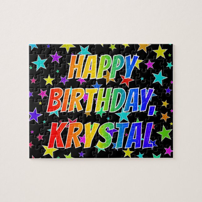 "KRYSTAL" First Name, Fun "HAPPY BIRTHDAY" Puzzle (Horizontal)