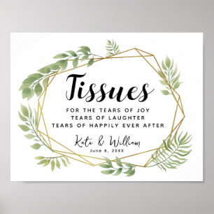 Krystal foliage Zeremonie Gewebe Hochzeitszeichen Poster