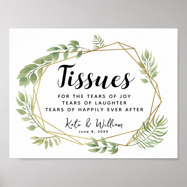 Krystal foliage Zeremonie Gewebe Hochzeitszeichen Poster (Vorne)