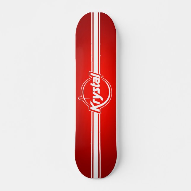 Krystal-Logo mit Strip-Skateboard Skateboard (Vorne)
