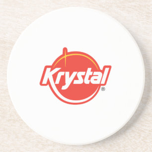 Krystal Logo-Untersetzer im Weiß Sandstein Untersetzer