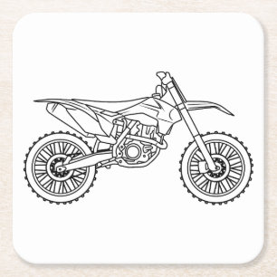 KTM Motocross line art Rechteckiger Pappuntersetzer