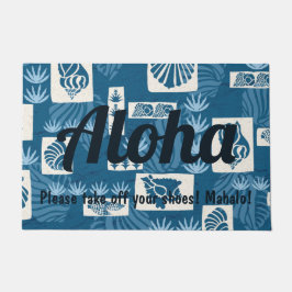 Kua Bay Hawaiian Undersea Muscheln Aloha Indigo Fußmatte