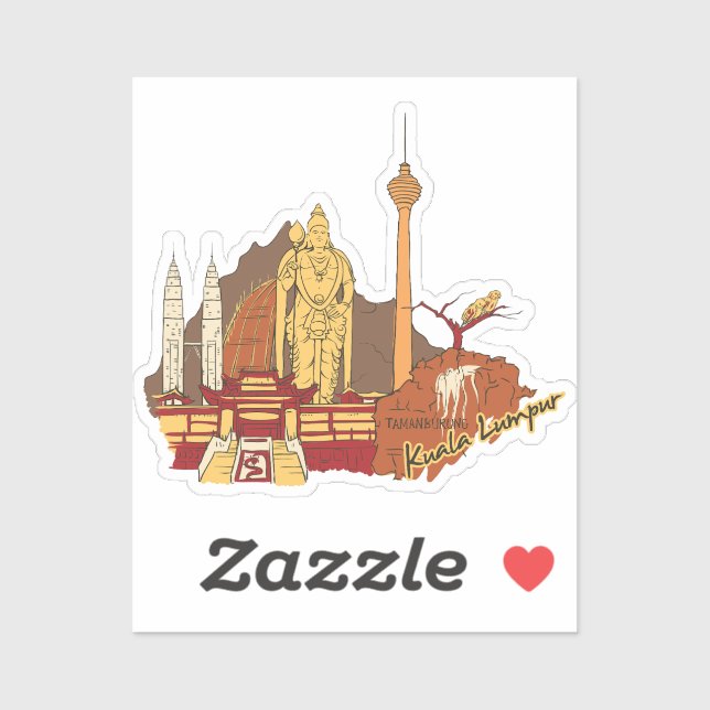 Kuala Lumpur Aufkleber (Blatt)