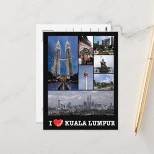 Kuala Lumpur - I Love - Malaysia - Postkarte