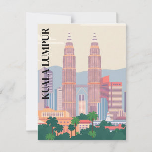 Kuala Lumpur Malaysia Art Deco Stadtrundgang Postkarte