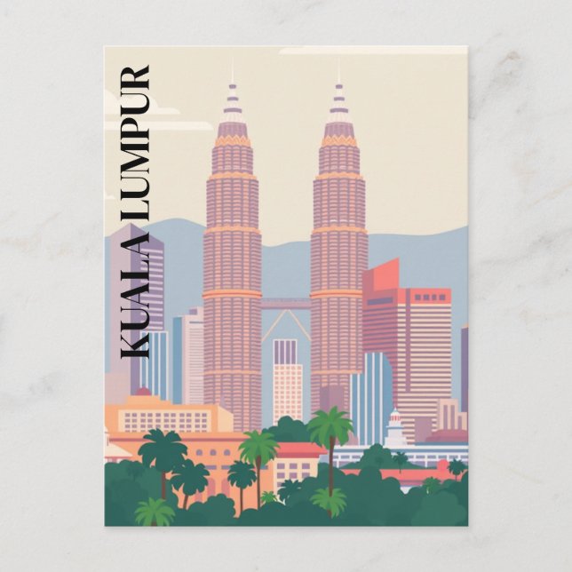 Kuala Lumpur Malaysia Art Deco Stadtrundgang Postkarte (Vorderseite)