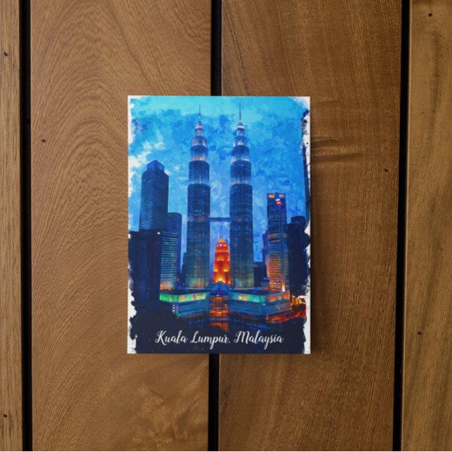 Kuala Lumpur Malaysia Asia Travel Postkarte (kuala lumpur malaysia watercolor postcard)