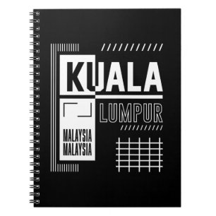 Kuala Lumpur Malaysia Moderne urbane Typografie De Notizblock