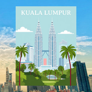 Kuala Lumpur Malaysia Petronas Towers Moderne Postkarte