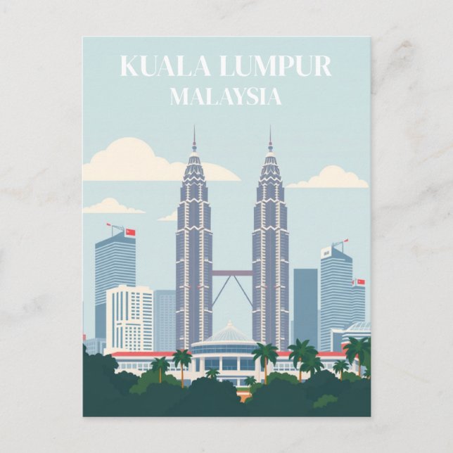 Kuala Lumpur Malaysia Petronas Towers Skyline City Postkarte (Vorderseite)