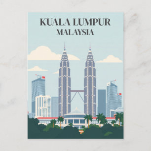 Kuala Lumpur Malaysia Petronas-Türme Skyline Postkarte