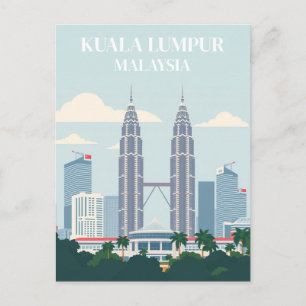 Kuala Lumpur Malaysia Petronas-Türme Skyline Stadt Postkarte