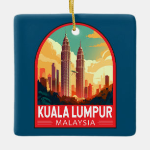 Kuala Lumpur Malaysia Reisen Vintag Keramikornament