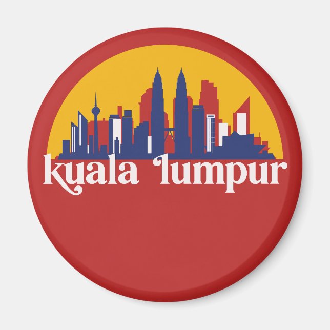 Kuala Lumpur Malaysia Retro City Skyline City City Magnet (Vorne)