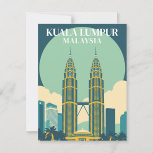 Kuala Lumpur Malaysia Retro-Türme Stadtbild Postkarte