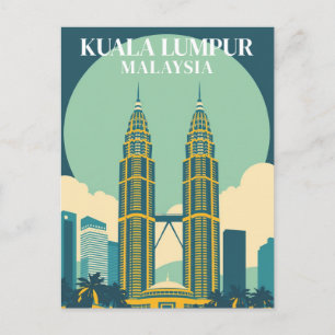 Kuala Lumpur Malaysia Retro-Türme Stadtbild Postkarte