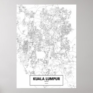 Kuala Lumpur, Malaysia (schwarz auf weiß, Brauch) Poster