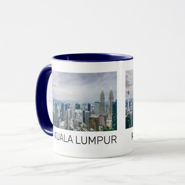Kuala Lumpur Malaysia Skyline Vintag Souvenir Tasse (Vorderseite Links)