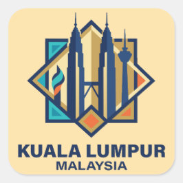 Kuala Lumpur Malaysia Southeast Asia Quadratischer Aufkleber