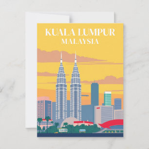 Kuala Lumpur Malaysia Vintag Towers Stadtbild Postkarte