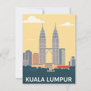 Kuala Lumpur Malaysia Vintage Petronas Towers Postkarte