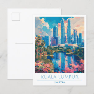 Kuala Lumpur Malaysia Vintage Travel Postkarte