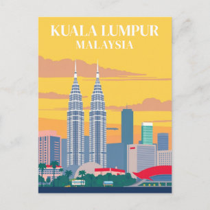 Kuala Lumpur Malaysia Vintage Türme Stadtbild Postkarte