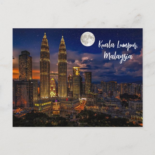 Kuala Lumpur Night Skyline Postkarte (Vorderseite)