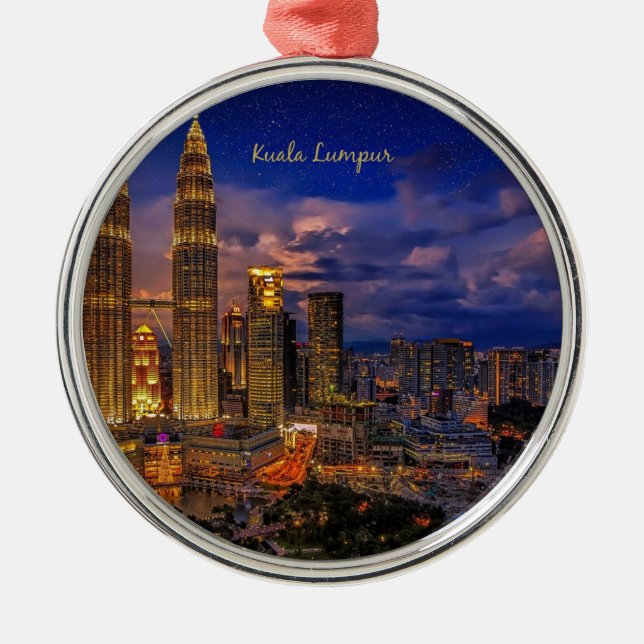 Kuala Lumpur, Petronas Twin Towers Ornament Aus Metall (Vorne)