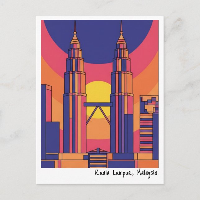 Kuala Lumpur Petronas Twin Towers  Postkarte (Vorderseite)