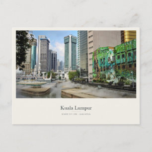 Kuala Lumpur River of Life und Stadt-Skyline Postkarte