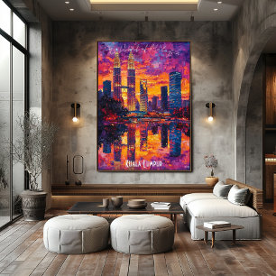 Kuala Lumpur Skyline - Lebhafte malaysische Wall A Poster