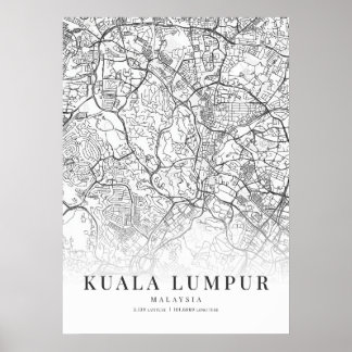 Kuala Lumpur Stadtplan Poster
