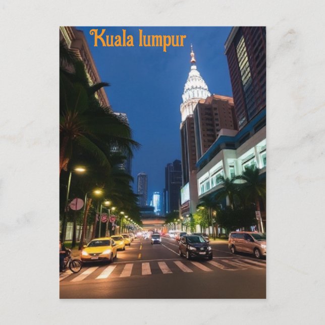Kuala Lumpur Vintage Reise Postkarte (Vorderseite)
